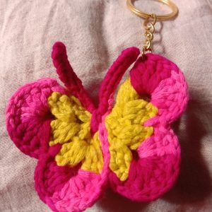 Butterfly Crochet Keyring