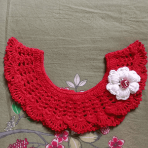 Scarlet Blossom Crochet Collar